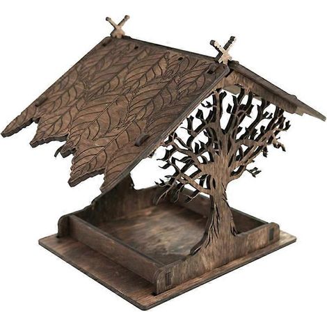 Hängendes Vogelfutterhaus aus Holz (1/5)