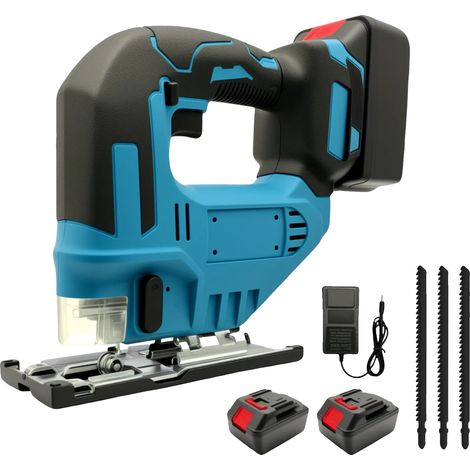 Stichsäge, bürstenloser Motor, kabelloses Design, 2 Batterie 1 Stecker (1/2)