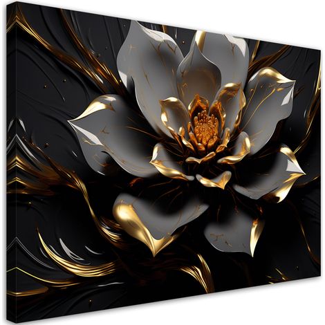 Tableau sur toile Fleur d'or en 3D 60x40 (1/5)