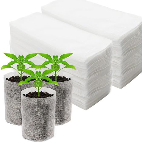Sacchetti per piantine, 200 sacchetti per piante in tessuto non tessuto, sacchetti per la coltivazione, sacchetti in pile, sacchetti per vivaio, per facilitare la coltivazione e il trapianto di giovan