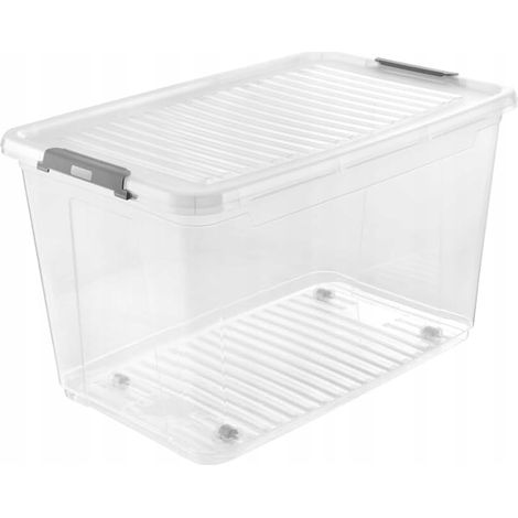 Contenitore Keeper Box con coperchio e ruote Leo 56 l - trasparente 1 pz. (1/5)