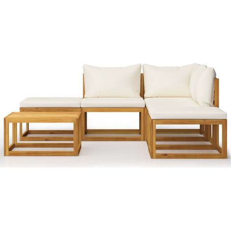 Set Divani Giardino 6 pz con Cuscini Legno Massello di Acacia vidaXL