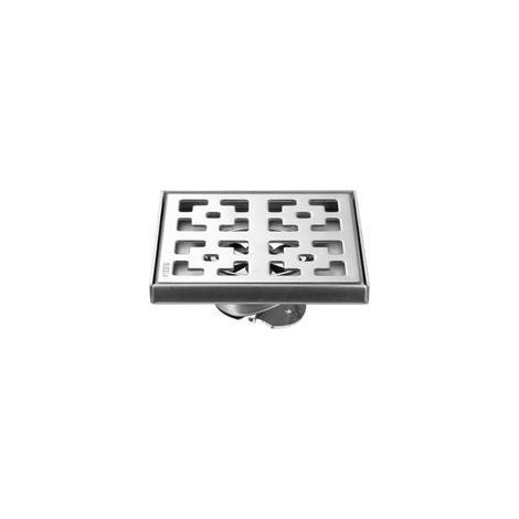 Siphon De Sol Exterieur,Siphon de Sol Et Écoulement De Douche,Siphon Sol D'évacuation,Siphon avec Arrêt du Parfum et Tamis à Cheveux,Silver-12×12cm (1/3)