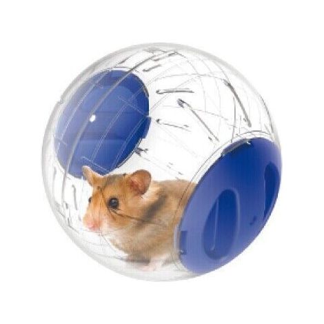 Lot de 2 balles d'exercice bleues pour hamster, 12 cm de diamètre, en plastique, pour petits animaux. (1/2)