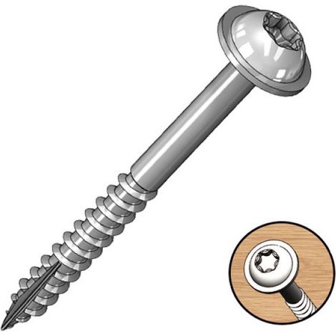 Zylinderkopfschrauben mit Unterlegscheibe 38 mm - T20 - 100 Stück Milescraft