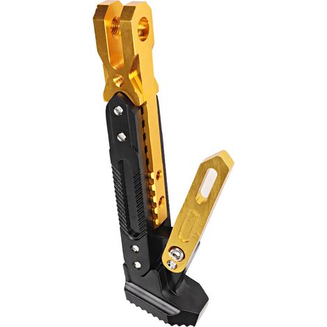Support moto en alliage d'aluminium réglable, béquille latérale pied tripode doré (1/5)