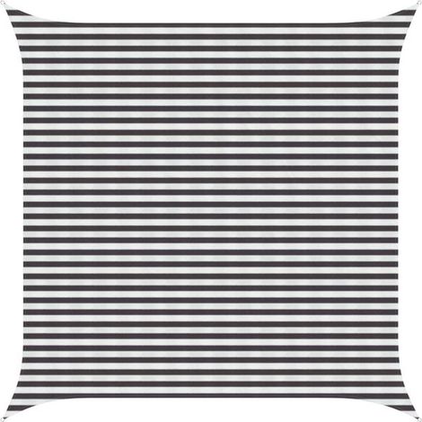 Voile d'ombrage gris anthracite et blanche, 4,5 x 4,5 mètres, en PEHD (1/5)
