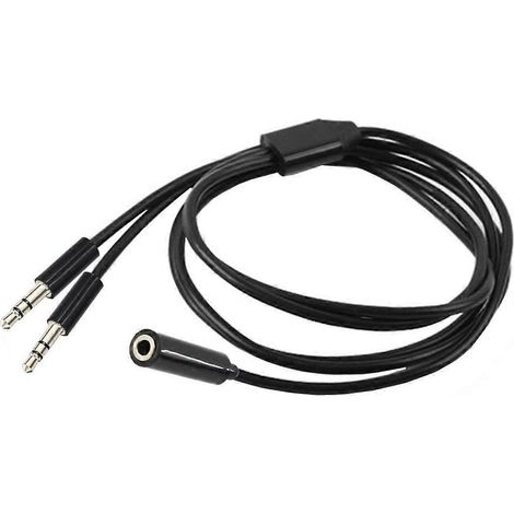Câble répartiteur 3,5 mm femelle vers 2 mâles pour casque et haut-parleurs