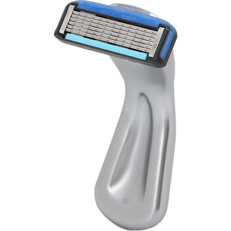 Rasoir manuel pour homme, six lames, étanche, précis, portable, lames amovibles, finition argent mat. (1/5)