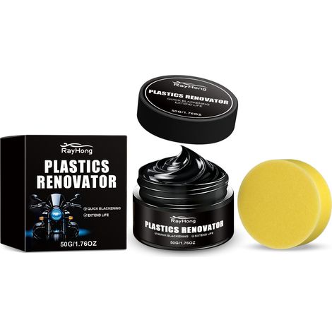 Automotive Plastic Parts Refurbishing Paste - Interior and Exterior Gloss Restoration, Polishing, and Refurbishing Paste - 50g + Sponge1 -- BIEMMEDUE (1/5)