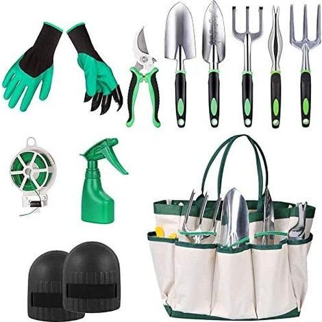 Ensemble d'outils de jardinage 11pcs outils de jardin en aluminium, sac cadeau d'outils à main (1/5)