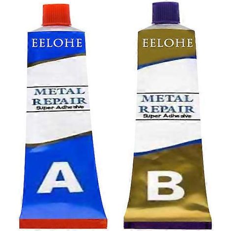 Colle de réparation pour métaux A+B, 20/50 g, 2 cuillères à soupe, super colle pour fer et acier, idéale pour réparer les fuites de radiateurs et de réservoirs d'eau automobiles.