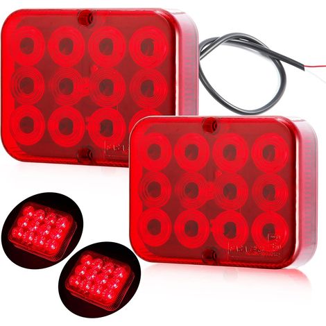 2xRouge Antibrouillard Arrière Éclairage LED 12v Étanche Remorques Brouillard de Remorque LED Feux Arrière de Remorques Imperméable pour Voiture Camion Caravane (1/5)