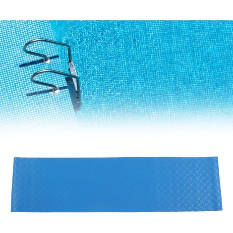 Alfombrilla protectora antideslizante para escalones de piscina, con estampado de olas azules, fabricada en caucho de alta calidad, sustituto de las alfombrillas para escaleras, dimensiones estándar, (1/5)