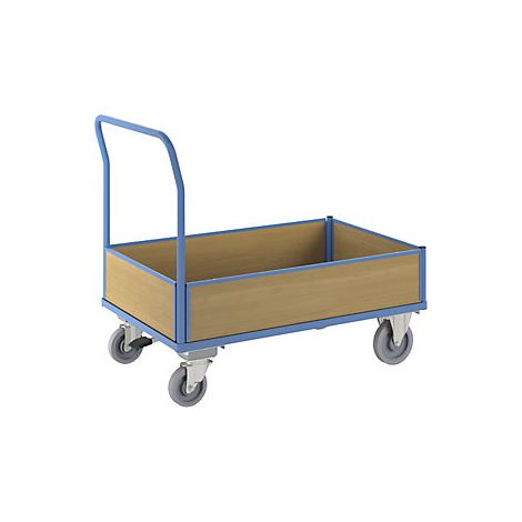 eurokraft pro  Carrello a pianale con sponde in legno  con 4