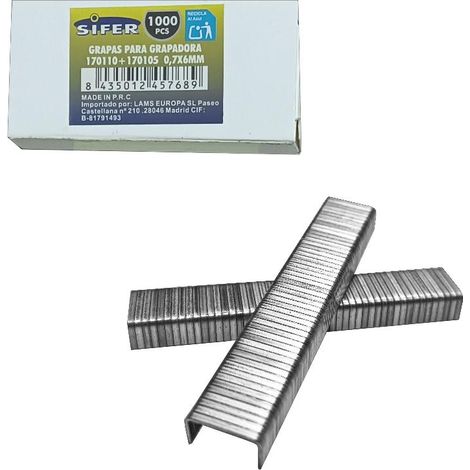 Grapas para Grapadora 07x6mm - Caja de 1000 Piezas