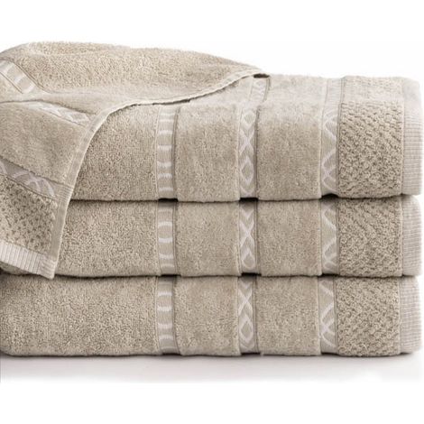 Asciugamano Gino 30x50 beige 550g 100% cotone (1/5)