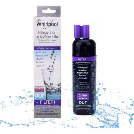 W10295370A1- Filtre à eau pour réfrigérateur-FlLTER 1, compatible avec le filtre à eau pour réfrigérateur Whirlpool/Kenmore (1/4)