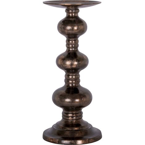 Porte bougie design cuivre finition brillante pour décoration chic - cuivre patiné effet bronze (1/3)