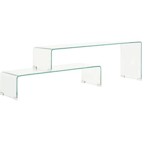 Table basse rectangulaire verre trempé transparent Niu (1/5)