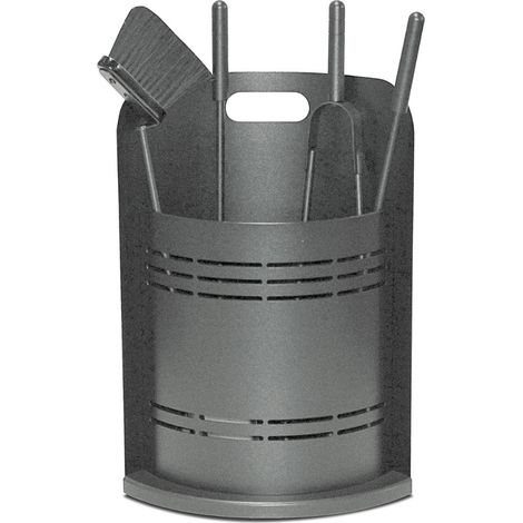 Serviteur de cheminée avec 4 accessoires Helmar Edilinox - Coloris anthracite (1/3)