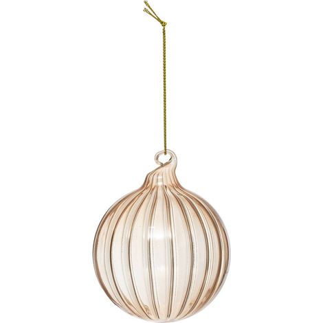 Guaina di natale in vetro 80 mm con striatura marrone - Atmosphera créateur d'intérieur