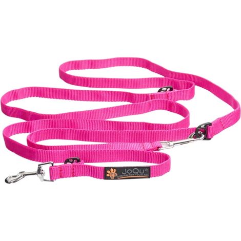 JoQu® Classic 250 cm rosa verstellbare Leine für mittelgroße Hunde