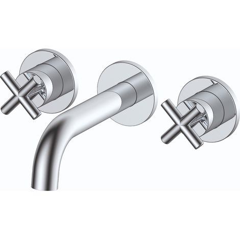RAK Ella Wall Mounted 3 Tap Hole Basin Mixer Tap - RAKELL3010 (1/2)