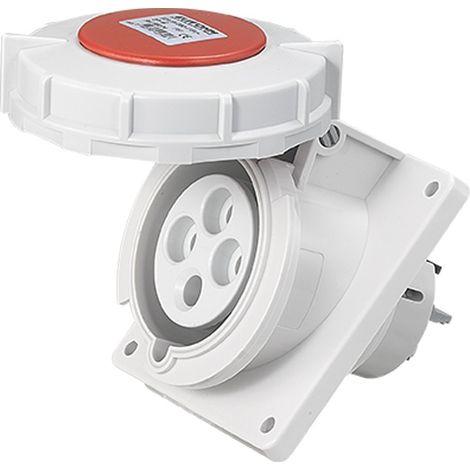 Socle de prise industrielle à encastrer à 20° IP67 - 3P+T - 32A - 400V AC - Eur'Ohm