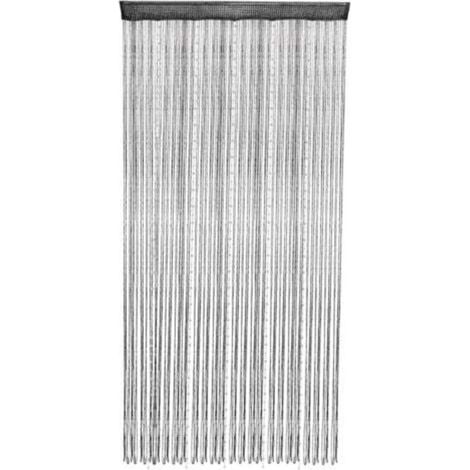Rideau de perles, rideau de fil crypté en perles de cristal, rideau de porte à pompons pour placard, rideau de porte pour porte, décoration intérieure suspendue 1 x 2 m / 39 x 79 (noir) (1/4)