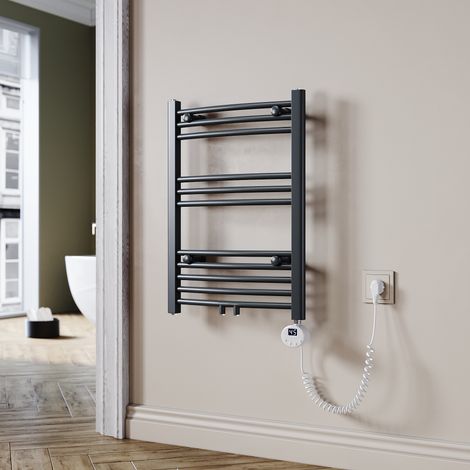 SONNI Sèche-serviette électrique Anthracite 70x50cm radiateur électrique Sèche-serviette Porte-serviettes électrique Arc 400W (1/5)