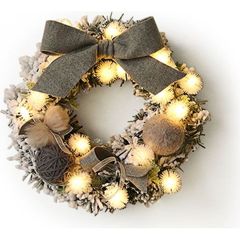 1 Couronne de Noël, décoration festive, branches artificielles PVC, pommes de pin, baies rouges, intérieur extérieur (1/5)