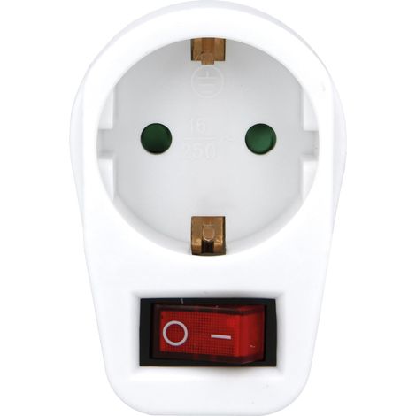 Prise  pour connecter des appareils électriques  Adaptateur Mural avec Interrupteur Tension Max   250 V Ampérage Max10 A
