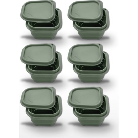Lot de 6 Boîtes à Snacks Pliables en Silicone Vert Fackelmann Storage (1/5)