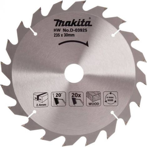 Makita D-03925 Lama Sega Circolare Standard T.C.T. 235x30mm 20T Legno