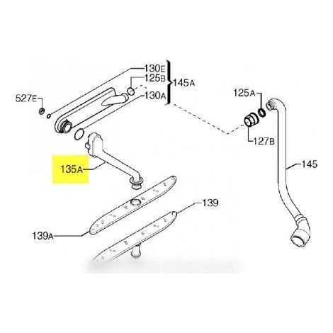 Bras supérieur pour Lave-vaisselle Arthur Martin Electrolux Faure 5028104100