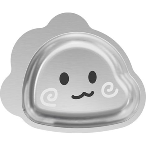 Assiette à ventouses en acier inoxydable et silicone pour tout-petits, cadeau élégant pour bébés et enfants. (1/5)