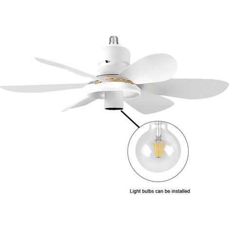 Ulisem Deckenventilator mit Licht und Fernbedienung, kleine, leise Deckenleuchte, 3 Geschwindigkeiten (ohne Glühbirne) (1/4)