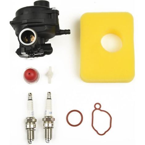 Okwish Carburateur pour moteurs Briggs & Stratton 125cc et 140cc Installation facile Matériau ABS Accessoires inclus : joint, filtre, bougies (1/4)