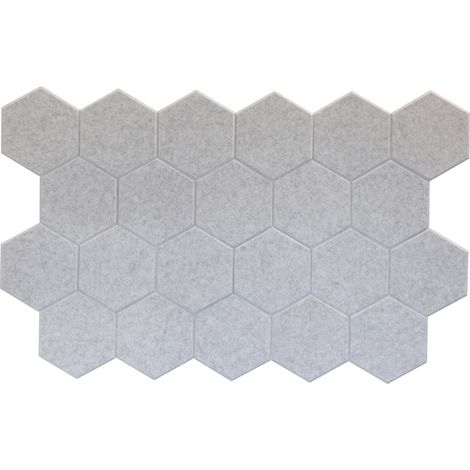 Panneaux muraux acoustiques Hexagone - Feutre PET gris - Lot de 22 (1/5)