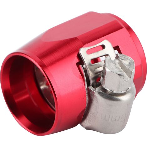 Collier de serrage AN6 en alliage d'aluminium pour tuyau d'alimentation en carburant/huile/diesel/gaz/air et eau (rouge) (1/5)