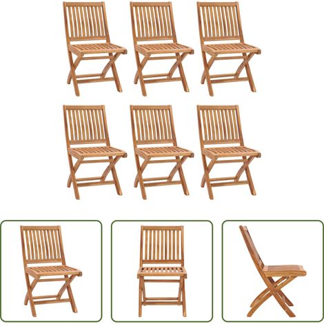 Klappbare Gartenstühle - Klappbare Gartenstühle 6 Stk. Massivholz Teak (1/5)