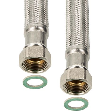 Flexschlauch Panzerschlauch DN 32 - 1 1/4 Zoll ÜWM x 1 1/4 Zoll ÜWM x 300 mm, DVGW W270, KTW-A
