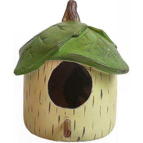 Handbemaltes, hängendes Vogelhaus für Garten und Terrasse, dekorative Verwendung im Landhausstil, aus Polyresin, für den Außenbereich (1/5)