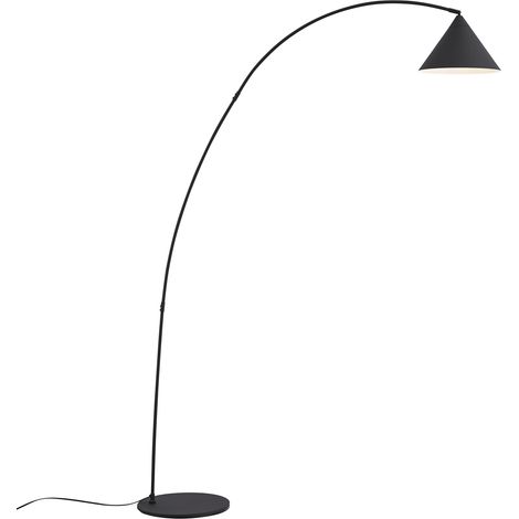QAZQA Retro Floor Lamp Black with White Interior - Triangolo