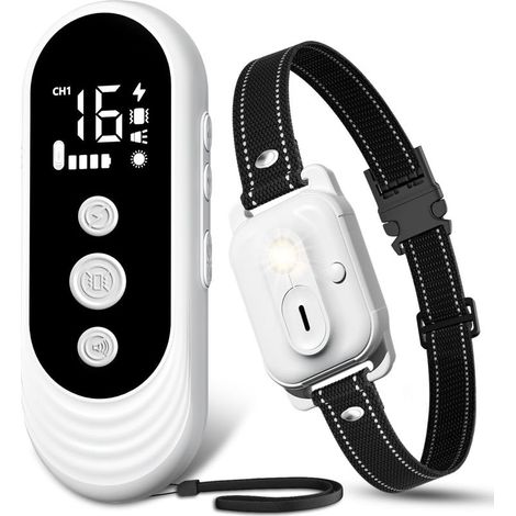 Training Collar for Dogs, Electric Collar for Dogs 3 km Range, Night Light Mode, 1-50 Training Levels, BIP Vibration Shock, Suitable for All Dogs, Waterproof Rechargeable (1/5)