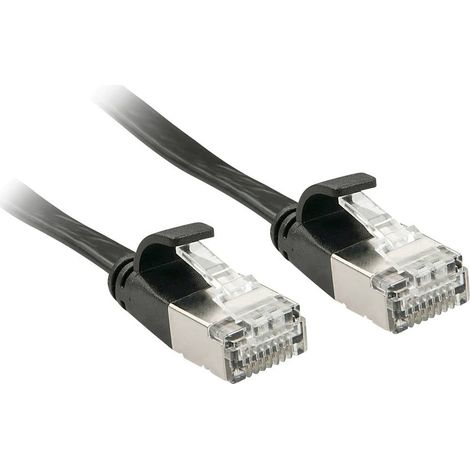 Câbles réseau et DAC LINDY Cat.6A U/FTP Flat Patch Cable black 10m (1/4)