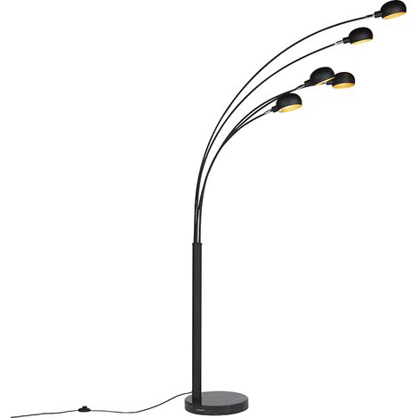 Design Floor Lamp Black 5-Light - Sixties Marmo
