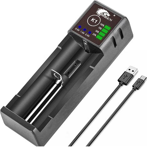 IMREN 18650 Chargeur de Piles, 2A Rapide Universel Chargeur de Batterie pour 1.2V Ni-MH/Ni-CD AA AAA C et 3.7V Li-ION Chargeur Piles Rechargeable 18650 18500 18350 14500 16340 17500 20700 21700 26650 (1/5)