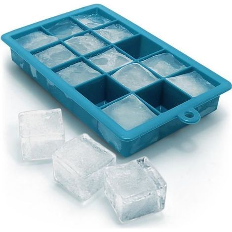 Bac à Glaçons en Silicone Alimentaire - igadgitz Home - 15 Ice Cubes - Pouding Gelée Chocolat-Ywey